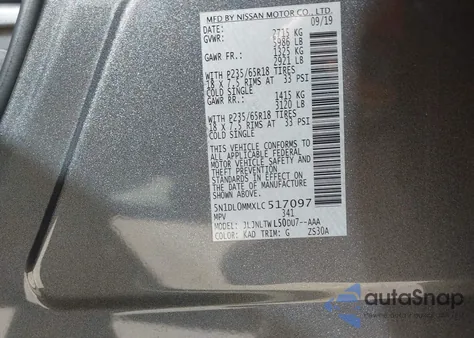 2020 Infiniti Qx60 Luxe Awd from USA, damaged, VIN 5N1DL0MMXLC517097